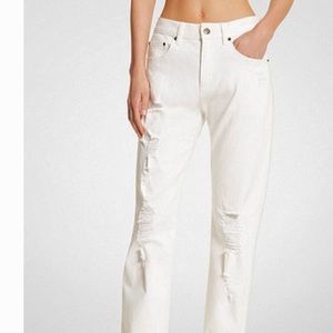 🌺 Michael Kors White Cropped Distressed Raw Hem Jeans 🌺